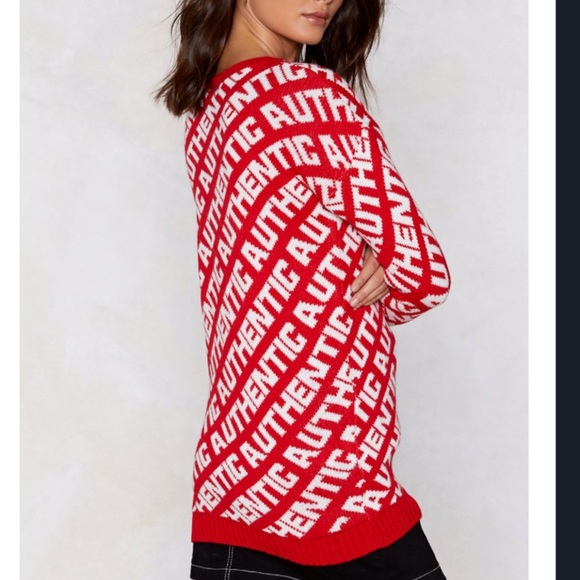 Asos Women's NEW Authentic Red Long Sleeve Crewneck Sweater Size Small - Picture 2 of 11